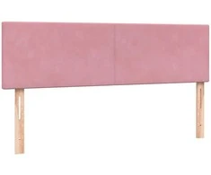 Lova su spyruoklėmis ir čiužiniu, rožinė, 140x210 cm, aksomas