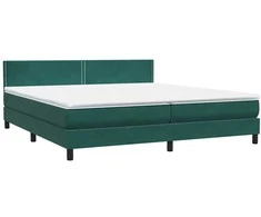 Lova su spyruoklėmis ir čiužiniu, žalia, 180x220 cm, aksomas