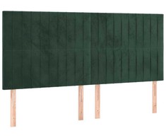 Lova su spyruoklėmis ir čiužiniu, žalia, 180x200 cm, aksomas