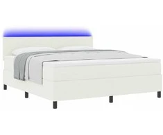 LED Čiužinio Lova su galvūgalio Kremas ir balta 180 x 200 cm
