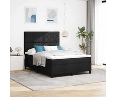 Kiemas lova su LED juostelėmis Juoda 140 x 200 cm audinys