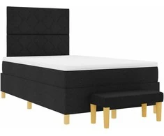 Kiemas lova su pagalve su galvūgalio Juoda 200 x 120 cm audinys