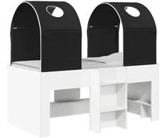 Lova su Tuneliu 4 pcs Balta ir juoda Apdirbta mediena