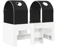 Lova su Tuneliu 4 pcs Balta ir juoda Apdirbta mediena