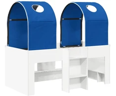 Lova su Tuneliu 4 pcs Balta ir mėlyna Apdirbta mediena