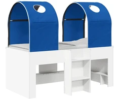 Lova su Tuneliu 4 pcs Balta ir mėlyna Apdirbta mediena