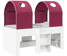 Lova su Tuneliu 4 pcs Balta ir raudona Apdirbta mediena