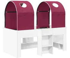 Lova su Tuneliu 4 pcs Balta ir raudona Apdirbta mediena