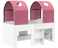 Lova su Tuneliu 4 pcs Balta ir rožinė Apdirbta mediena