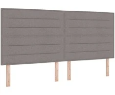 Kiemas lova su čiužiniu Taupe 200 x 200 cm audinys