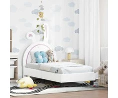 Lova Vaikiška Lovo Rėmas su Galvūgaliu Balta 70 x 140 cm PU