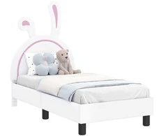 Lova Vaikiška Lovo Rėmas su Galvūgaliu Balta 70 x 140 cm PU