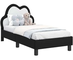 Lova Vaikiška Lovo Rėmas su Galvūgaliu Juoda 70 x 140 cm PU