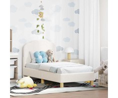 Lova Vaikiška Lovo Rėmas su Galvūgaliu Kreminė 70 x 140 cm Bouclé