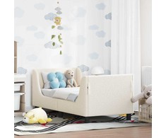 Lova Vaikiška Lovo Rėmas su Galvūgaliu Kreminė 70 x 140 cm Bouclé