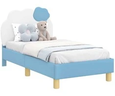 Lova Vaikiška Lovo Rėmas su Galvūgaliu Mėlyna 70 x 140 cm PU