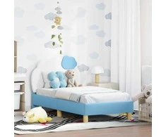 Lova Vaikiška Lovo Rėmas su Galvūgaliu Mėlyna 70 x 140 cm PU