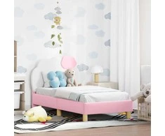 Lova Vaikiška Lovo Rėmas su Galvūgaliu Rožinė 70 x 140 cm PU