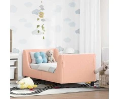 Lova Vaikiška Lovo Rėmas su Galvūgaliu Rožinė 70 x 140 cm Bouclé