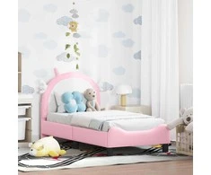 Lova Vaikiška Lovo Rėmas su Galvūgaliu Rožinė 70 x 140 cm PU