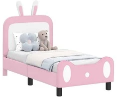 Lova Vaikiška Lovo Rėmas su Galvūgaliu Rožinė 70 x 140 cm PU