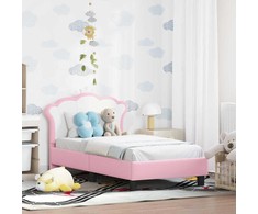 Lova Vaikiška Lovo Rėmas su Galvūgaliu Rožinė 70 x 140 cm PU