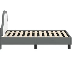 Lova Vaikiška Lovo Rėmas su Galvūgaliu Šviesiai pilka 70 x 140 cm PU