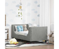 Lova Vaikiška Lovo Rėmas su Galvūgaliu Šviesiai pilka 70 x 140 cm