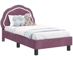 Lova Vaikiška Lovo Rėmas su Galvūgaliu Violetinė 70 x 140 cm Aksomas
