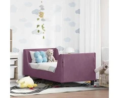 Lova Vaikiška Lovo Rėmas su Galvūgaliu Violetinė 70 x 140 cm Aksomas