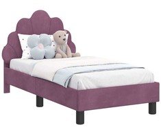 Lova Vaikiška Lovo Rėmas su Galvūgaliu Violetinė 70 x 140 cm Aksomas