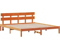 Lova Lovos rėmas Ruda 200 x 200 cm Pušies medienos masyvas