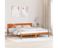 Lova Lovos rėmas Ruda 200 x 200 cm Pušies medienos masyvas