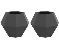 Lovelis 2 pcs Juoda 50 x 50 x 40 cm Plienas