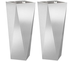 Lovelis 2 pcs Sidabro 30 x 30 x 75 cm Nerūdijantis Plienas