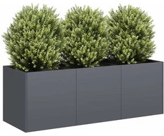 Vazonas, antracito spalvos, 120x40x40 cm, šaltai valcuotas plienas