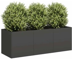 Vazonas, juodas, 120x40x40 cm, šaltai valcuotas plienas