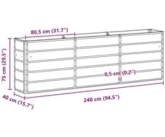 Lovelis Šviesiai pilka 240 x 40 x 75 cm Plienas
