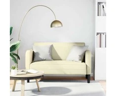 Loveseat sofa, kreminė, 110cm, dirbtinė oda