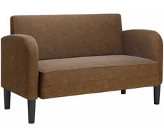 Loveseat sofa, ruda, 110cm, dirbtinė oda