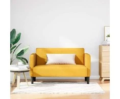 Loveseat sofa, šviesiai geltona, 109cm, velvetinis audinys