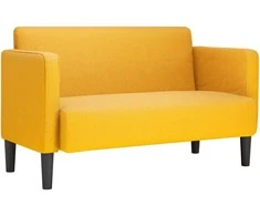 Loveseat sofa, šviesiai geltona, 109cm, velvetinis audinys