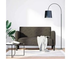 Loveseat sofa, tamsiai pilka, 110cm, dirbtinė oda