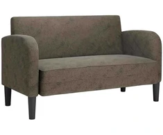 Loveseat sofa, tamsiai pilka, 110cm, dirbtinė oda