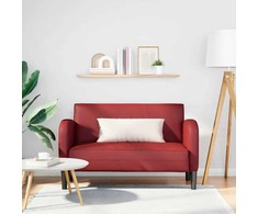 Loveseat sofa, vyno raudona, 110cm, dirbtinė oda