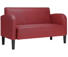 Loveseat sofa, vyno raudona, 110cm, dirbtinė oda