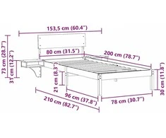 Lova Lovos rėmas Vaško ruda 80 x 200 cm Kietos pušies mediena