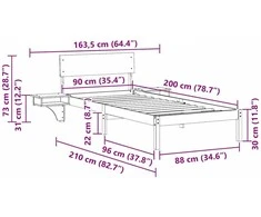 Lova Lovos rėmas Vaško ruda 90 x 200 cm Kietos pušies mediena