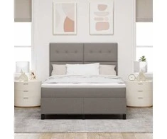 Kiemas lova su LED juostelėmis Tortora 160 x 200 cm audinys