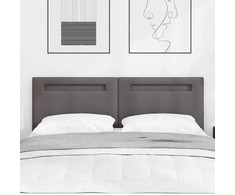LED galvūgalis Pilka 160 cm Dirbtinė oda